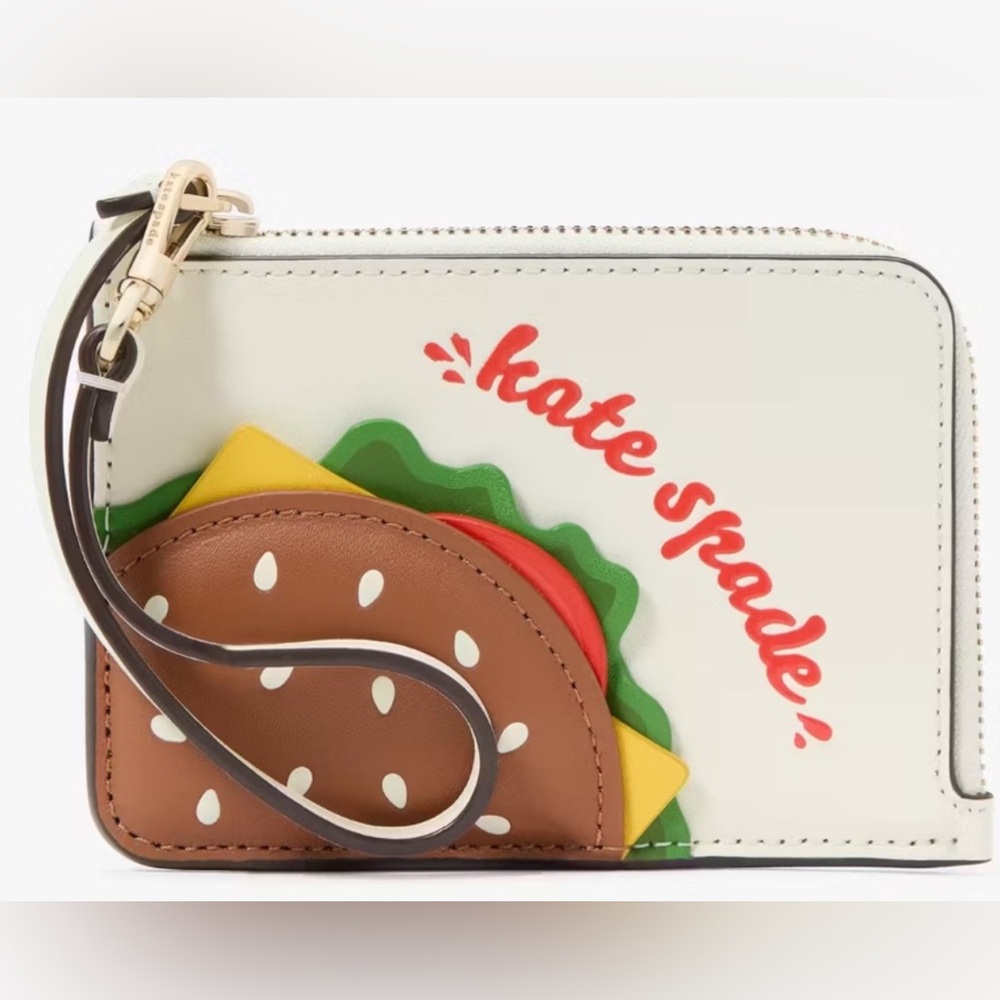 NWT KATE SPADE SNACK BAR BURGER CARD HOLDER WRISTLET